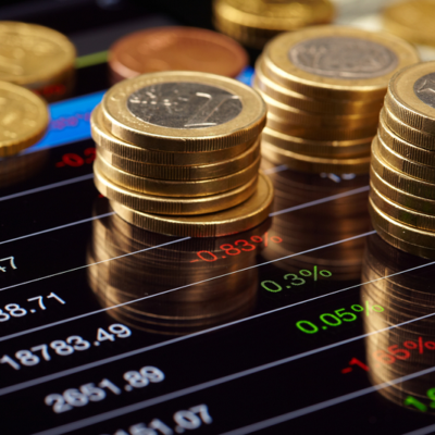coins on trading screen