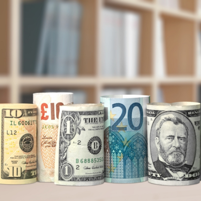 currencies on table
