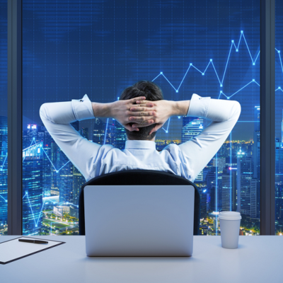trader looking out of window
