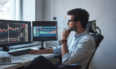 Trader at screens